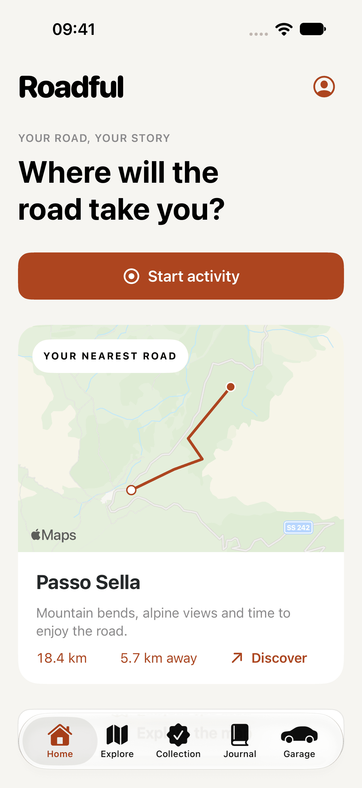 Roadful Home, with the nearest road